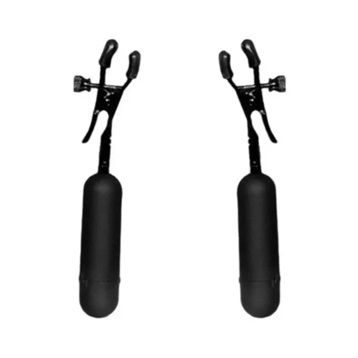 Cordless Vibrating Nipple Clamp Black Adjustable