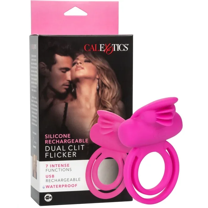Couple’s Enhancers Silicone Rechargeable Dual Clit Flicker Enhancer