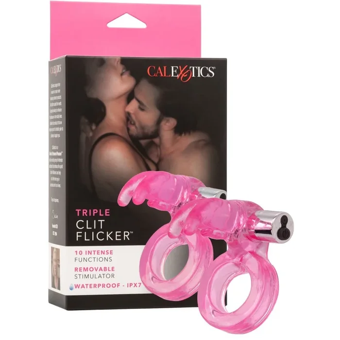 Couple’s Enhancers Triple Clit Flicker Rechargeable Vibrating Cock Ring