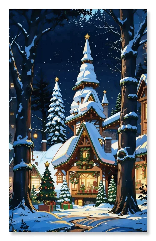 Cozy Christmas Night – Snowy Village