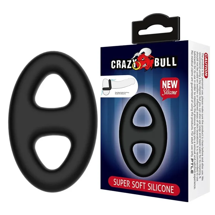 CRAZY BULL Oval Cock & Ball Ring – Black Cock & Ball Ring