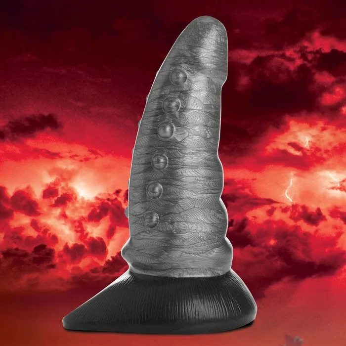 Creature Cocks Beastly Tapered Bumpy Silicone Dildo – Silver 21 cm