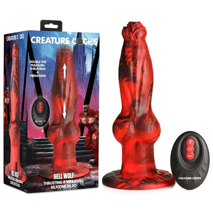 Creature Cocks Hell Wolf Thrusting Fantasy Dildo – Red/Black