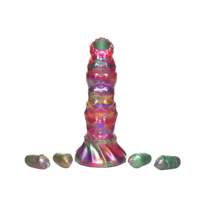 Creature Cocks Larva Silicone Ovipositor Dildo with 4 Eggs – Multicolor