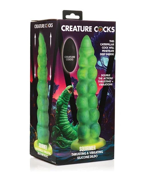 Creature Cocks Squirmer Thrusting & Vibrating Silicone Dildo w/Remote Control – Multi Color