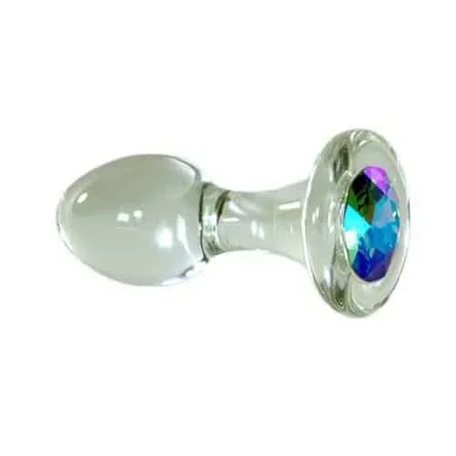 Crystal Delights Small Glass Anal Plug – Aurora Borealis