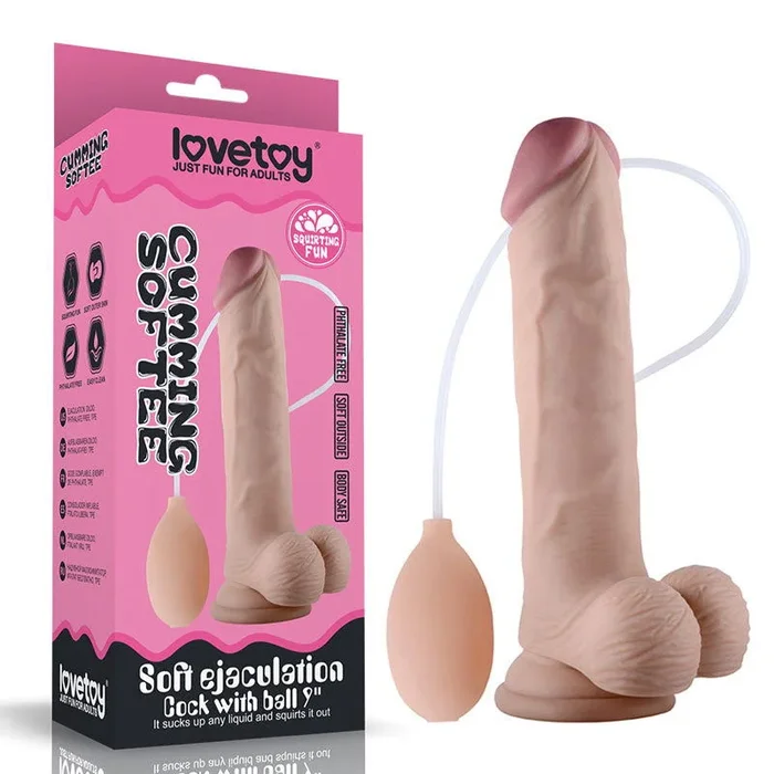 Cumming Softee Soft Ejaculation Cock 9” with Balls