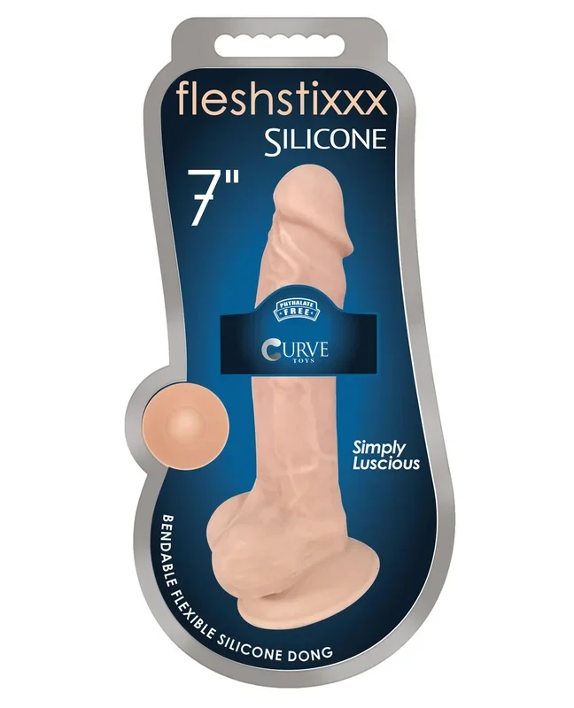Curve Toys Fleshstixxx 7″ Dong with Flexible Dual Density Silicone