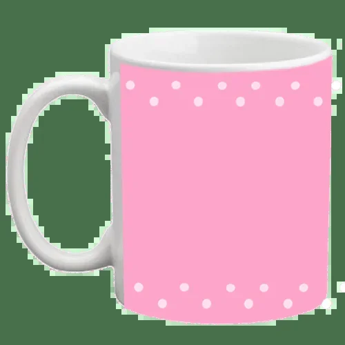 Custom Coffee Mug – Pink Polka Dot – 11 ounce