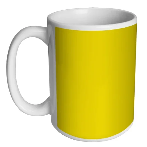 Custom Coffee Mug – Yellow – 15 ounce