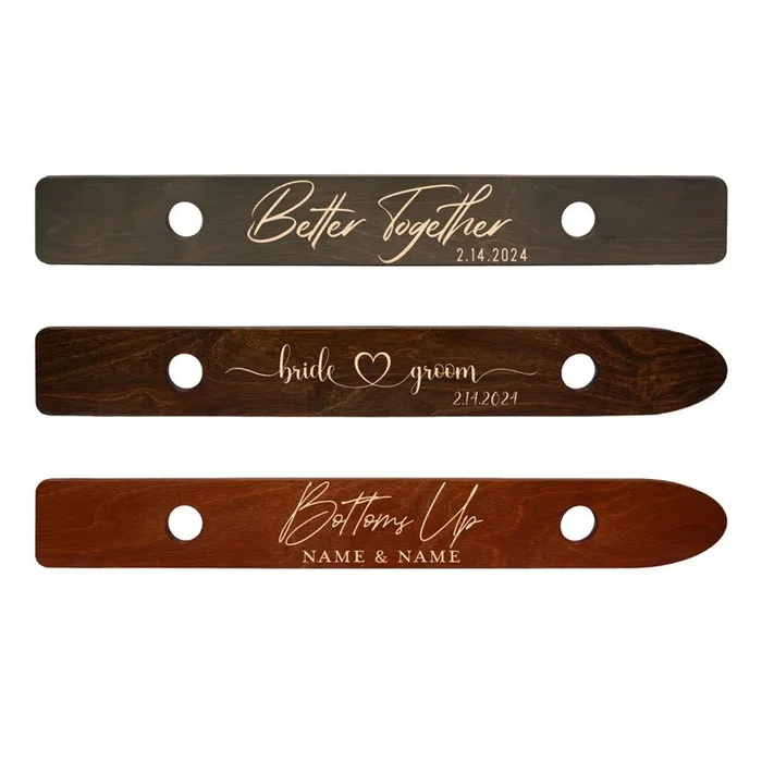Custom Laser Engraved 2 Person Wood Shot Ski – Multiple Designs Available