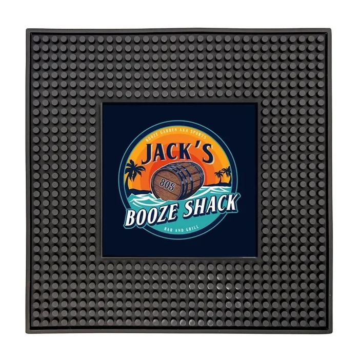 Custom Rubber Service Mat with Square Imprint Area – 12″ x 12″