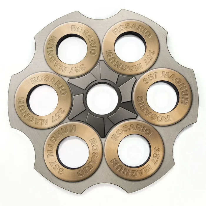 CUSTOMIZABLE 6-Shooter Wood Shot Glass Caddy Tray and Bottle Topper – “Revolver Cylinder” (2 Colors Available!)