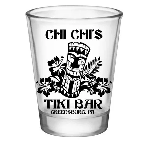 CUSTOMIZABLE – 1.75oz Clear Shot Glass – Tiki Bar