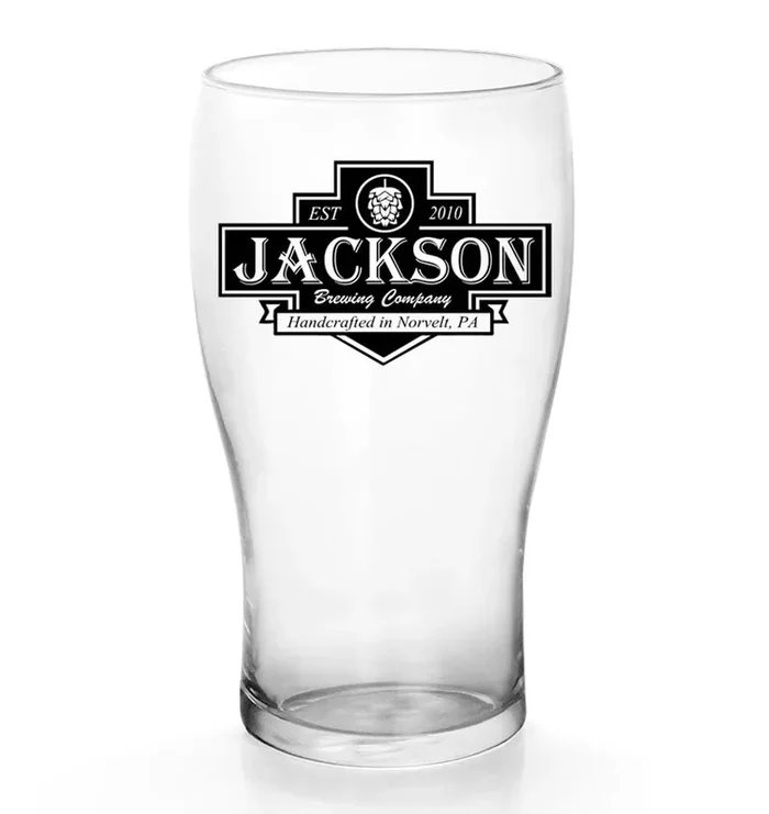 CUSTOMIZABLE – 20oz Imperial Pub Glass – Brewing Company Badge