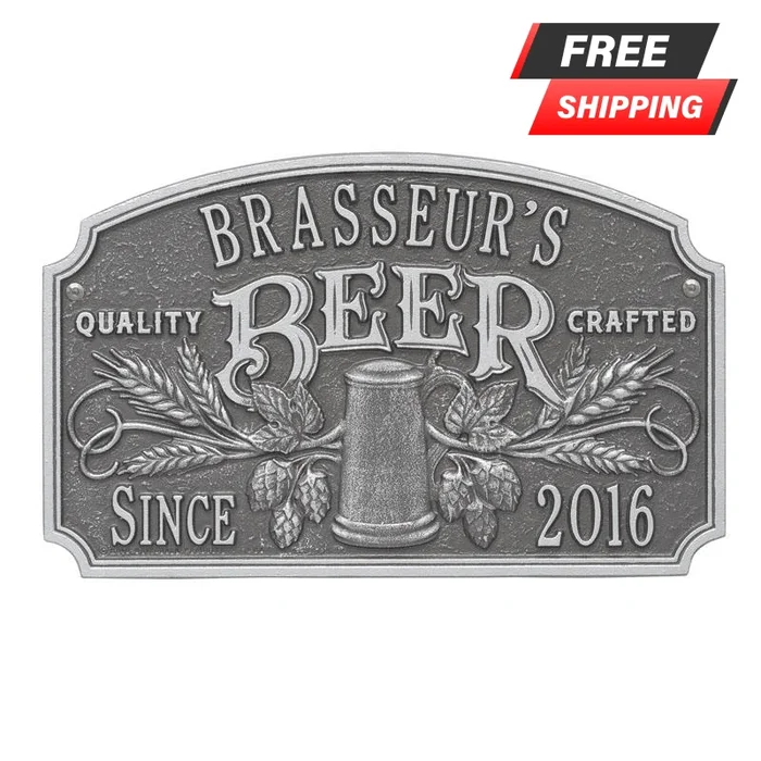 CUSTOMIZABLE Cast Aluminum Plaque – “Arch” Quality Crafted Beer