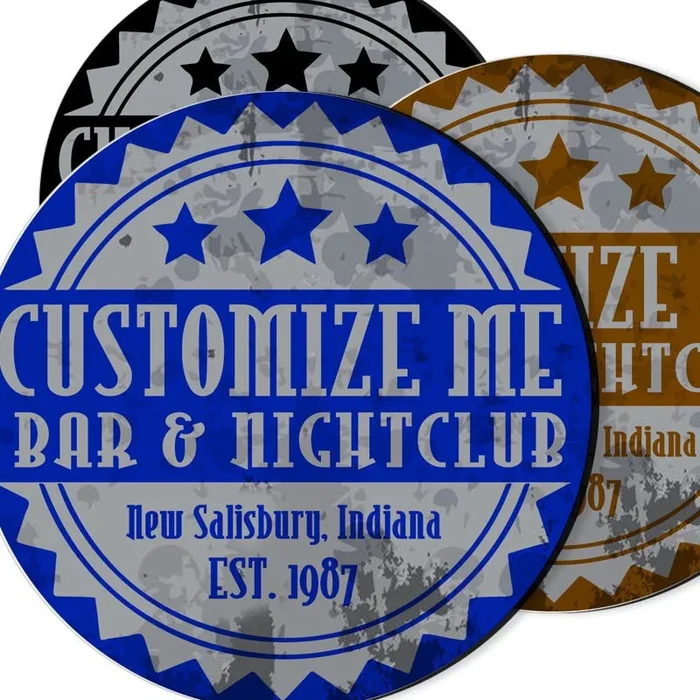 CUSTOMIZABLE Coaster – 4in Round Foam – Badge Design