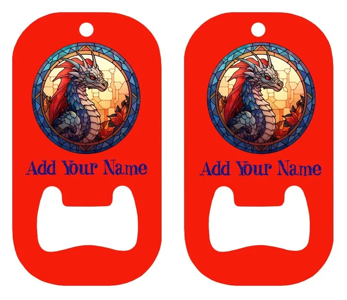 Customizable Dog Tag Bottle Opener – Add Your Name – Dragon