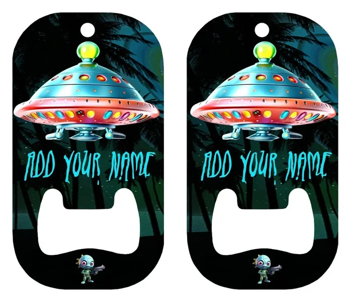 Customizable Dog Tag Bottle Opener – Add Your Name – UFO