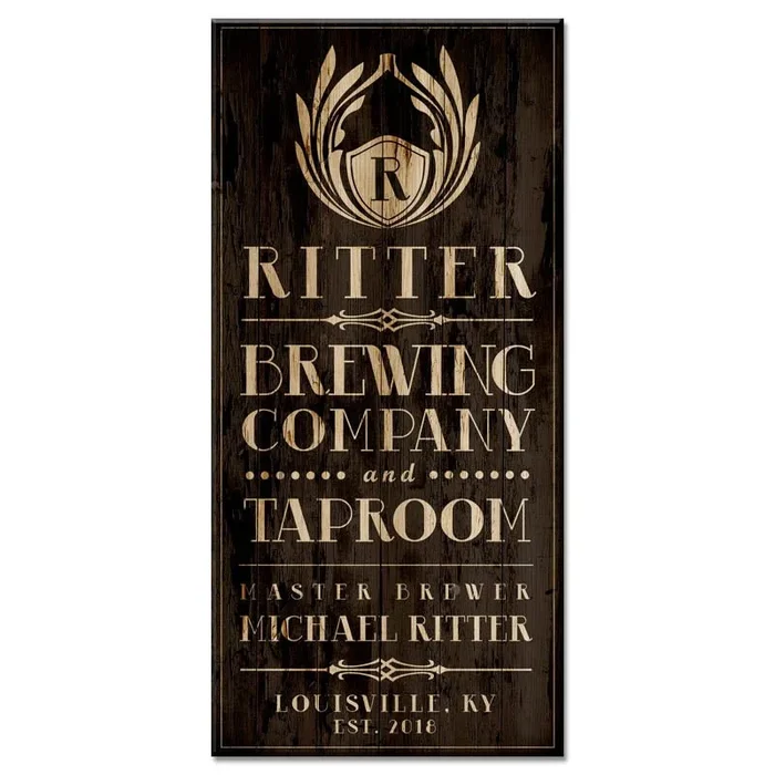CUSTOMIZABLE Large Vintage Wooden Bar Sign – BREWING COMPANY – 11 3/4″ x 23 3/4″