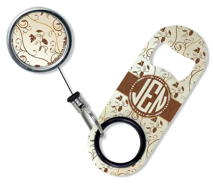 CUSTOMIZABLE Mini Bottle Opener with Retractable Reel – Vintage Design 2