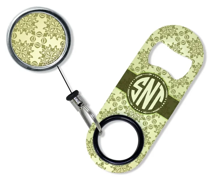 CUSTOMIZABLE Mini Bottle Opener with Retractable Reel – Vintage Design 3