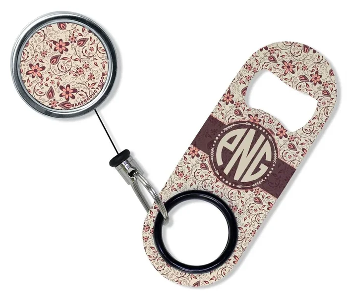 CUSTOMIZABLE Mini Bottle Opener with Retractable Reel – Vintage Design 4