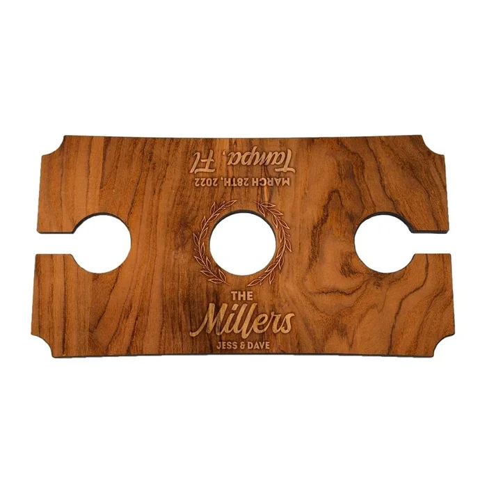 Customizable Wood Wine Glass Caddy – Custom Family Name