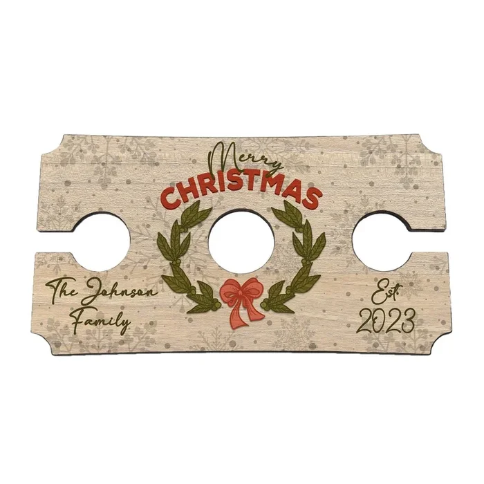 Customizable Wood Wine Glass Caddy – Merry Christmas