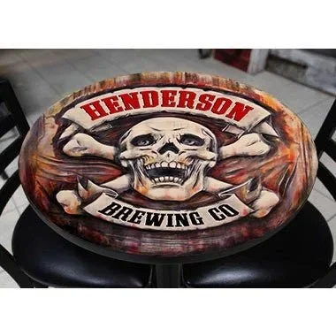 CUSTOMIZABLE Wooden Table Top – Skull & Bones – Two Sizes Available