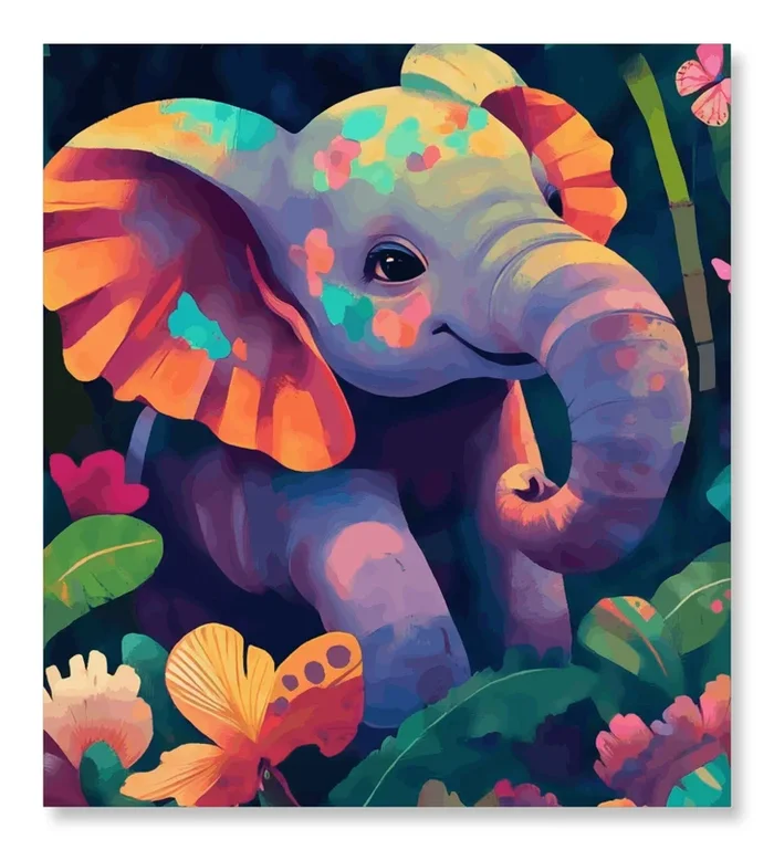 Cute Baby Elephant Joy and Good Luck