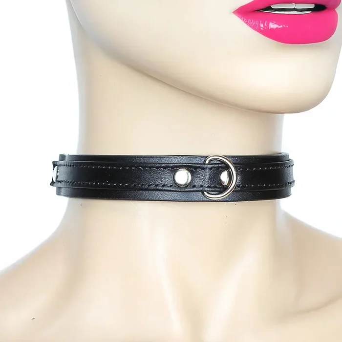 D Ring 3/4 Inch Strap Fetish Choker