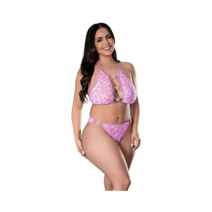 Daisy Halter Bra & Panty Set Daisy 2xl