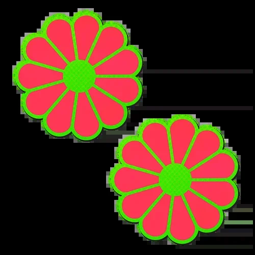 Daisy: Neon Green & Glow in the Dark Neon Pink Petal Pasties Nipple Covers