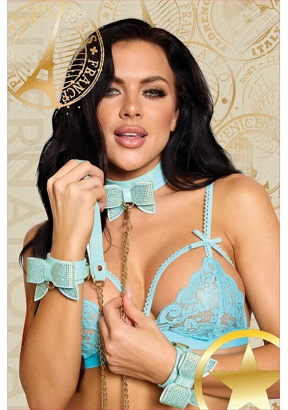 DDLG Bondage Kit Girly Blue BDSM Sub Ouch! Paris Collection – Kit with Bag