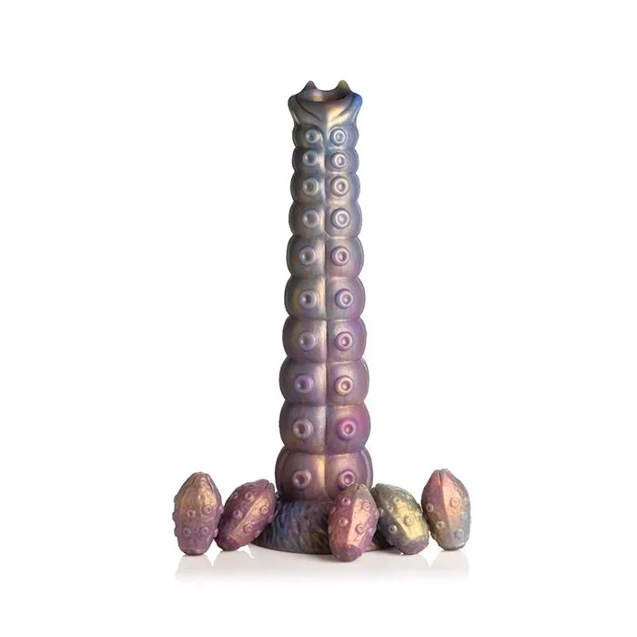Deep Invader Tentacle Ovipositor Silicone Dildo with Eggs – Creature Dildo