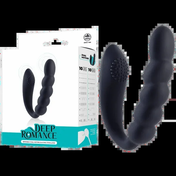 Deep Romance – Bendable Dual Motors Silicone Stimulator – Black
