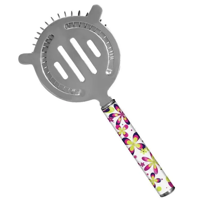 Designer Cocktail Strainer – Pipe Handle – Floral