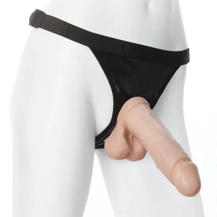 Doc Johnson Realistic Cock With Ultra Harness Vac-U-Lock White 8In