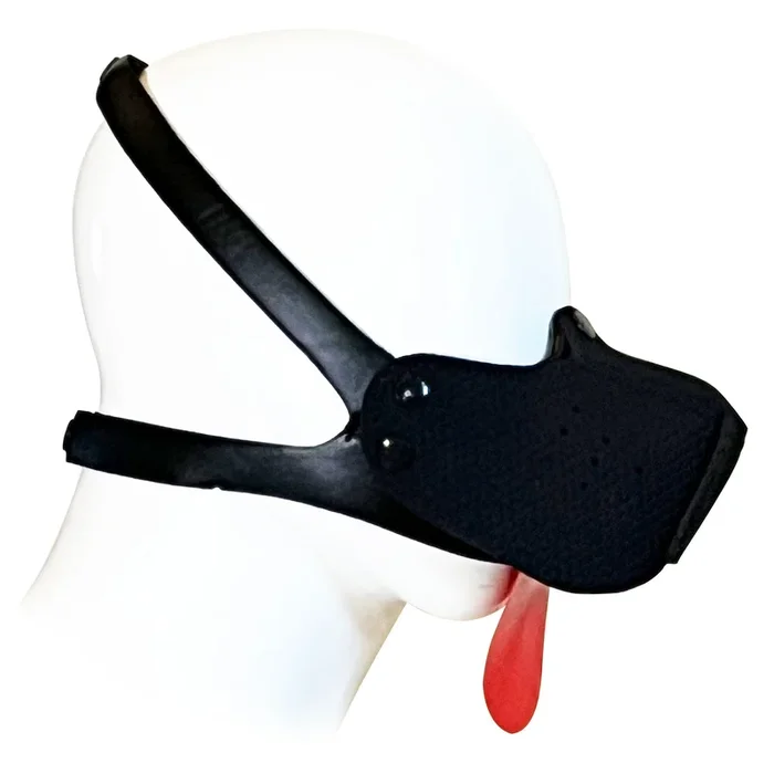 Dog Muzzle Head Harness by Fetish Pleasure Play in Black