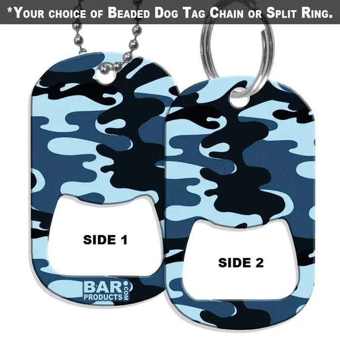 Dog Tag Bottle Opener – Blue Camo