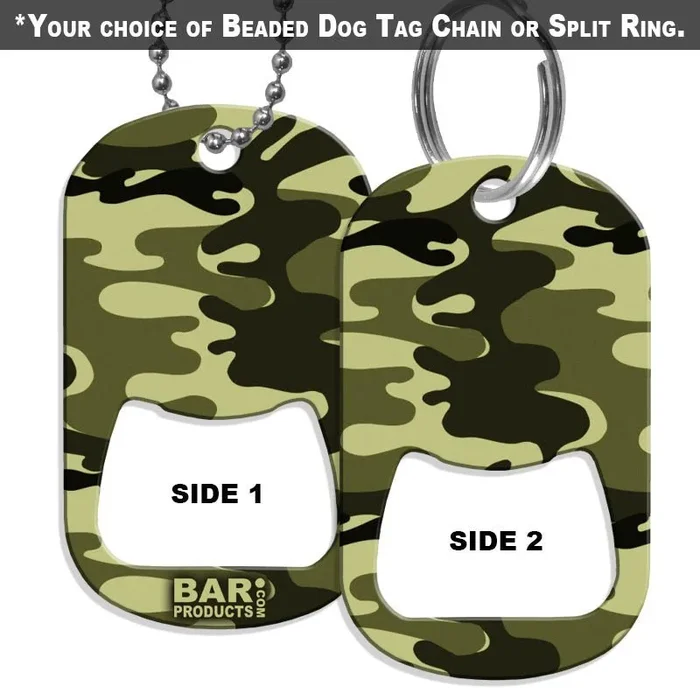 Dog Tag Bottle Opener – Dark Green Camo