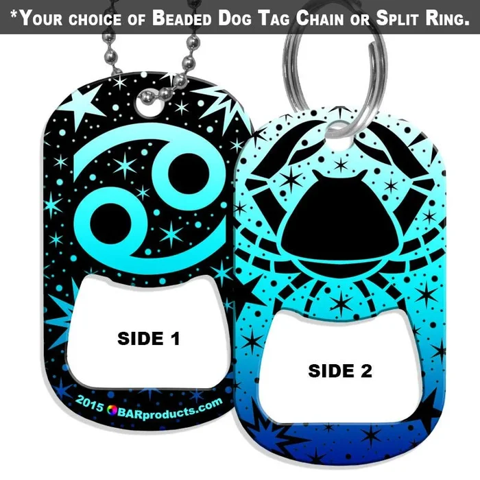 Dog Tag Bottle Opener – Zodiac Sign – Cancer