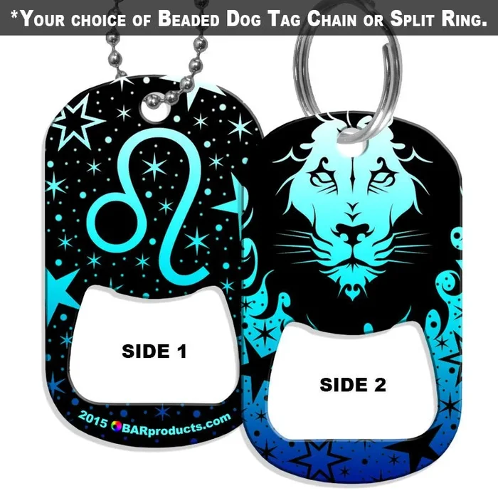 Dog Tag Bottle Opener – Zodiac Sign – Leo