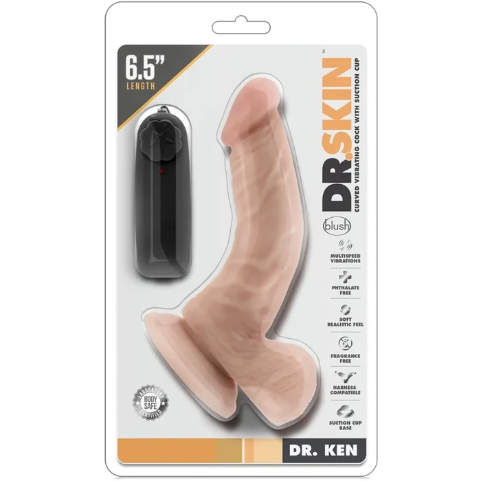 Dr. Skin Dr. Ken 6.5″ Vibrating Cock with Balls