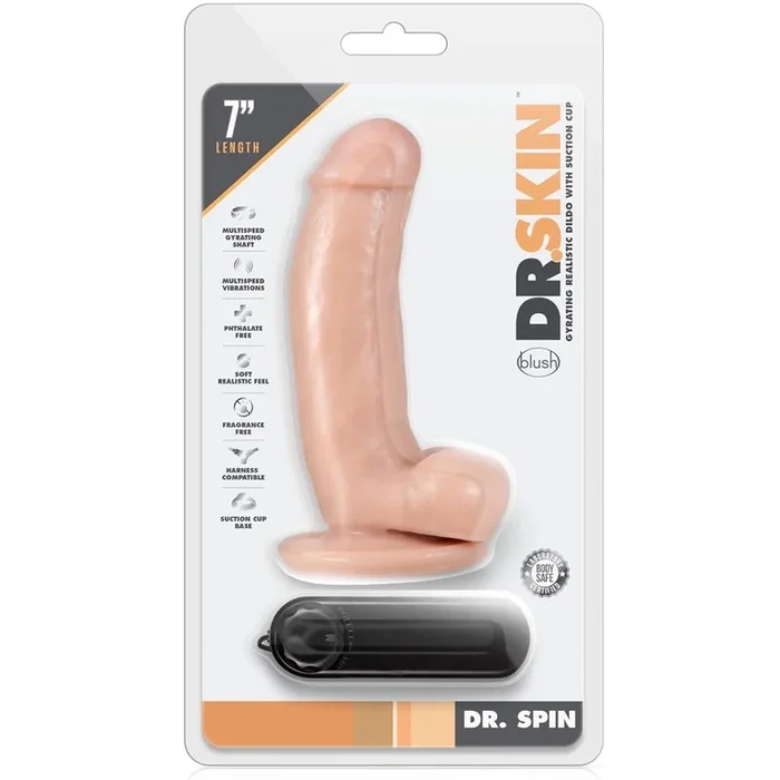 Dr. Skin Dr. Spin 7″ Gyrating Dildo with Balls