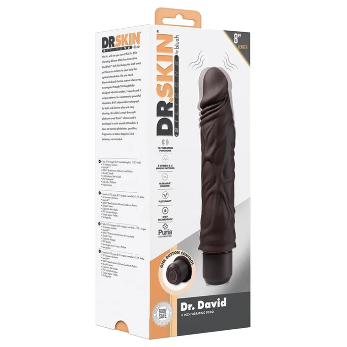 Dr. Skin Silicone Dr. David Brown 8.5-Inch Long Vibrating Dildo
