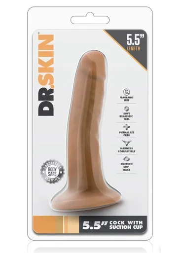 Dr. Skin Silver Collection Dildo with Suction Cup 5.5in – Caramel