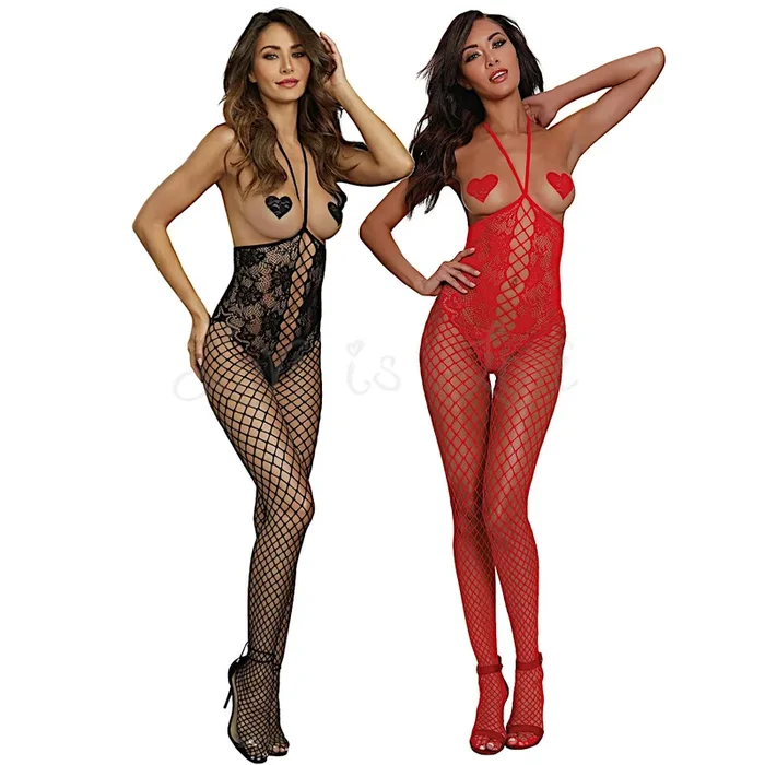 Dreamgirl 0268 Open-Cup Halter Bodystocking