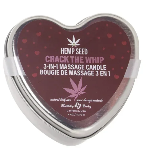 Earthly Body 3-in-1 Massage Heart Candle 4oz/113g in Crack The Whip